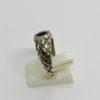 Bague argent , jonc travaillé avec pierre bleu en sertie clos. – Image 2