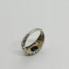 Bague argent , jonc travaillé avec pierre bleu en sertie clos. – Image 3