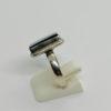Bague argent, avec cabochon plat, de lapis-lazuli de forme rectangulaire. – Image 2