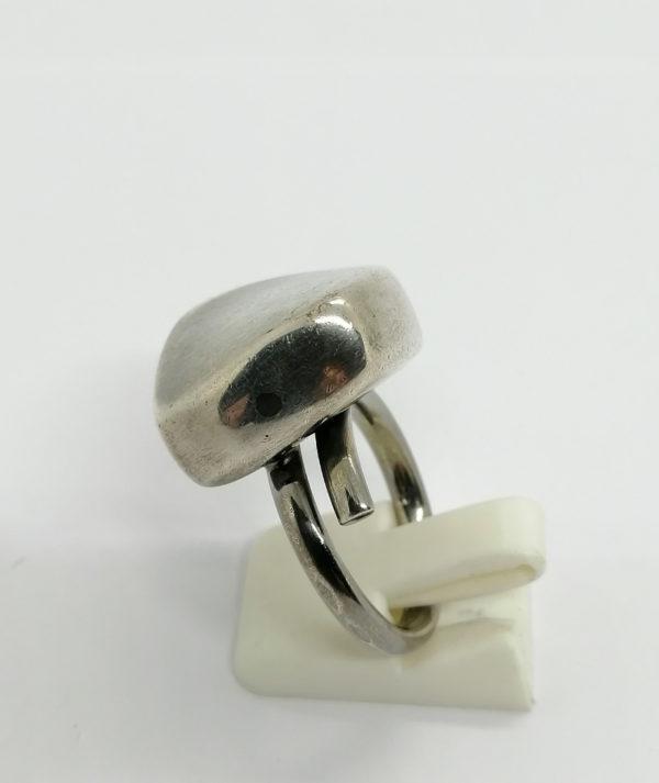 Bague argent, modèle façon galet. – Image 2
