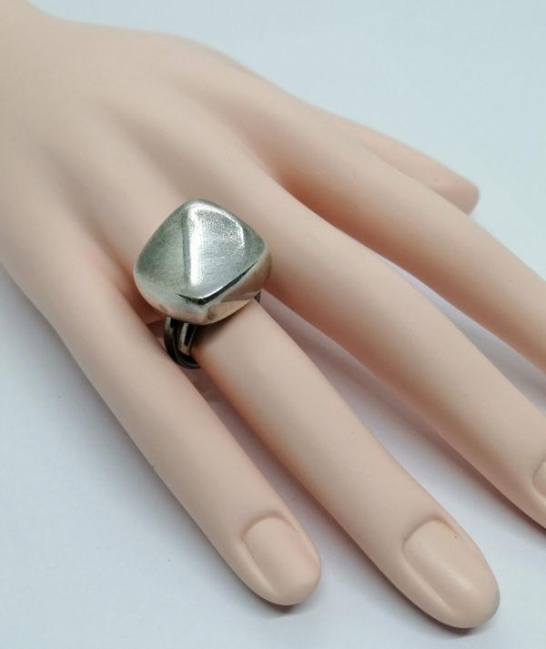 Bague argent, modèle façon galet. – Image 4