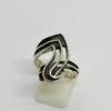 Bague argent, modèle façon vague ajourée et travaillée, Français 1980-90.