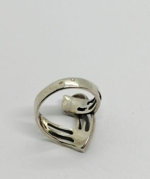 Bague argent, modèle façon vague ajourée et travaillée, Français 1980-90. – Image 3