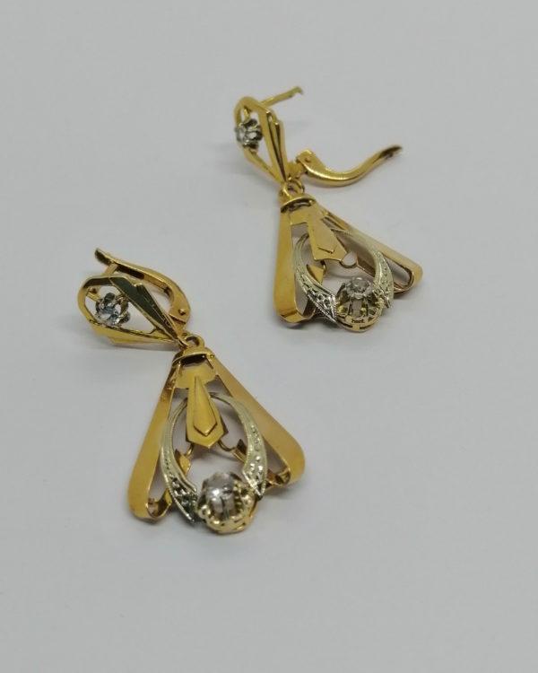 Demi-parure en or bicolore, forme géométrique, typique de l'époque Art Déco, 1925. – Image 5