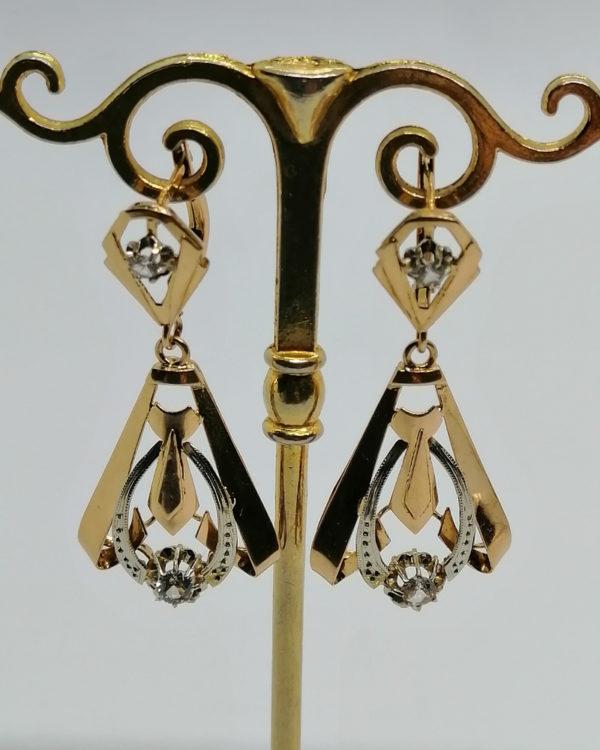 Demi-parure en or bicolore, forme géométrique, typique de l'époque Art Déco, 1925. – Image 2
