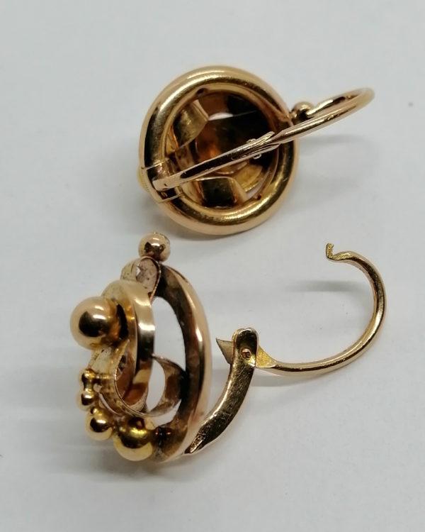 Boucles d'oreilles en or, grosse paire d'époque fin 19ième siècle. – Image 3