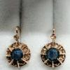 Boucles d'oreilles en or rosé, sertie de saphirs et de roses de diamants, vers 1880. – Image 3