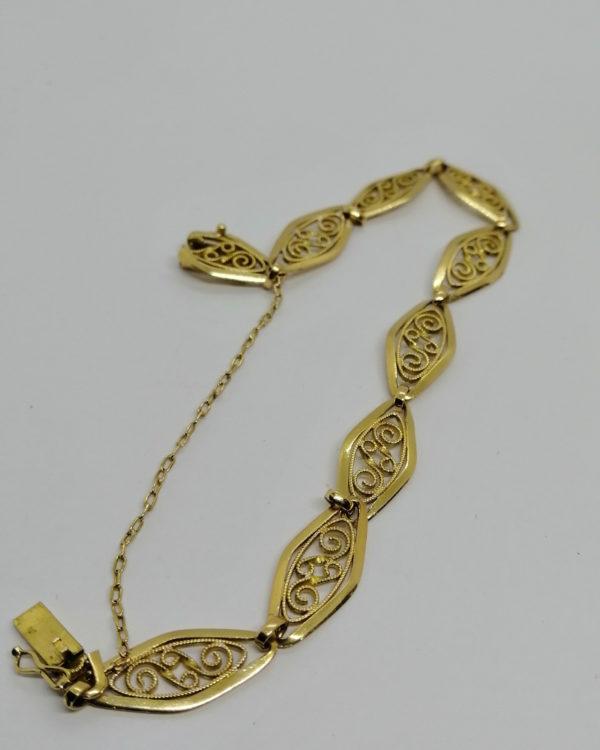 Bracelet en or jaune, maille olive filigrané, 1920-30. – Image 2