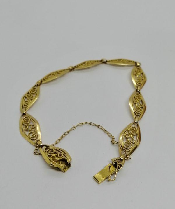 Bracelet en or jaune, maille olive filigrané, 1920-30. – Image 4