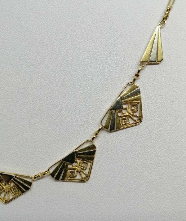 Collier en or, bicolore, motif géométrique , Art Déco, vers 1925. – Image 3