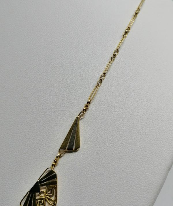 Collier en or, bicolore, motif géométrique , Art Déco, vers 1925. – Image 5