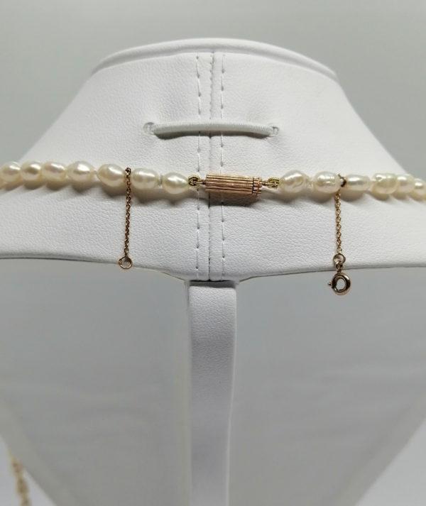Collier en perles d'eau douce, fermoir cliquet en or, 1940-50. – Image 3