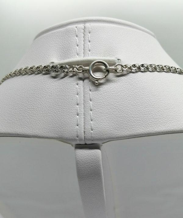 Collier argent , maille double et plate en chute, vers 1920-30. – Image 3