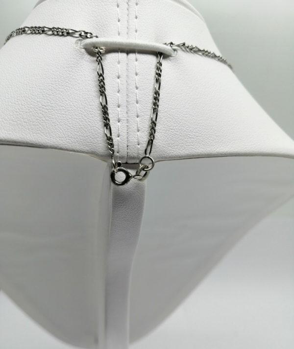 Collier argent, bicolore, vintage de forme très géométrique, 1960. – Image 5