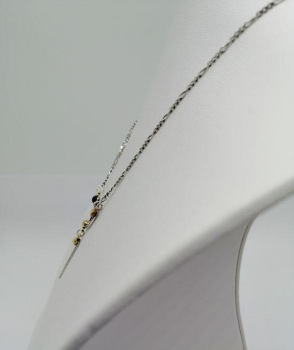 Collier argent, bicolore, vintage de forme très géométrique, 1960. – Image 3