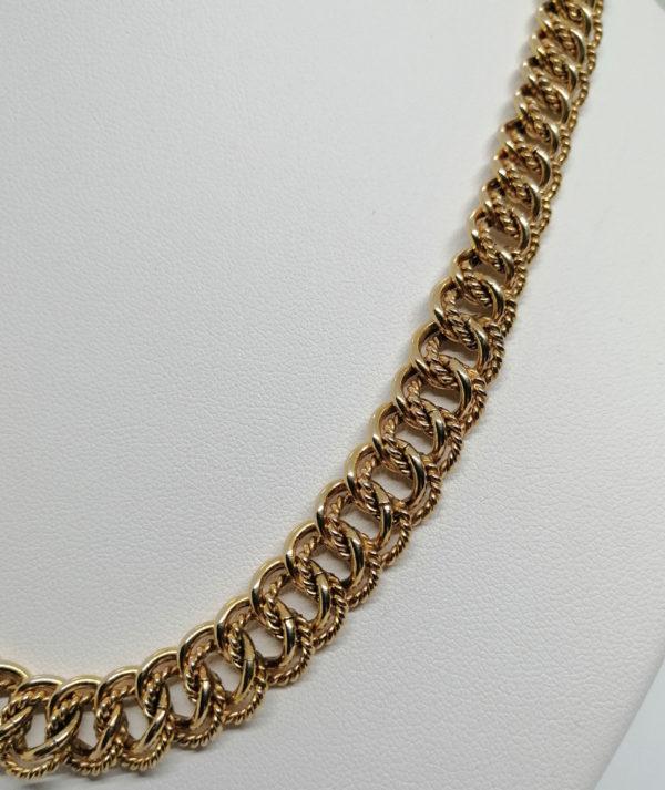 Collier maille gourmette travaillée, plaqué or, de marque Mûrat. – Image 2
