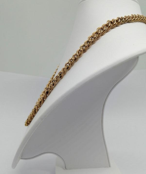 Collier maille gourmette travaillée, plaqué or, de marque Mûrat. – Image 3