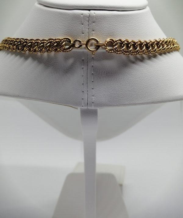 Collier maille gourmette travaillée, plaqué or, de marque Mûrat. – Image 4