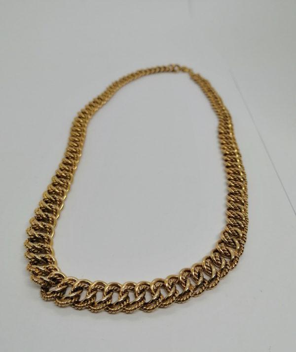 Collier maille gourmette travaillée, plaqué or, de marque Mûrat. – Image 5