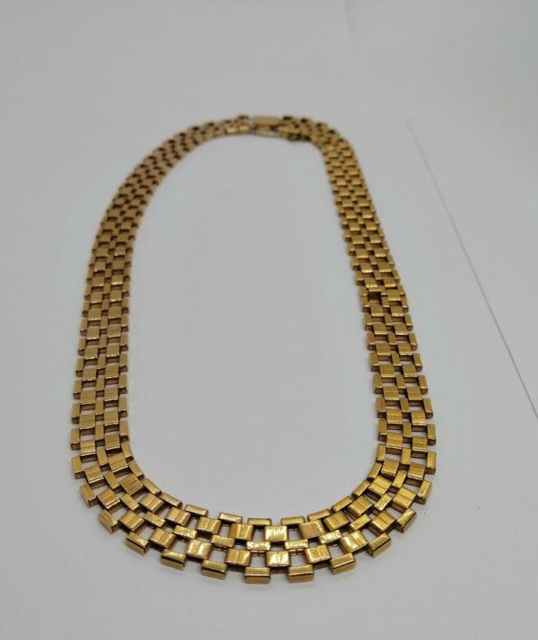 Collier maille plate articulée, en plaqué or, 1930-40. – Image 7