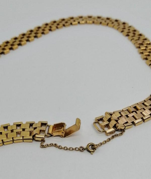Collier maille plate articulée, en plaqué or, 1930-40. – Image 6