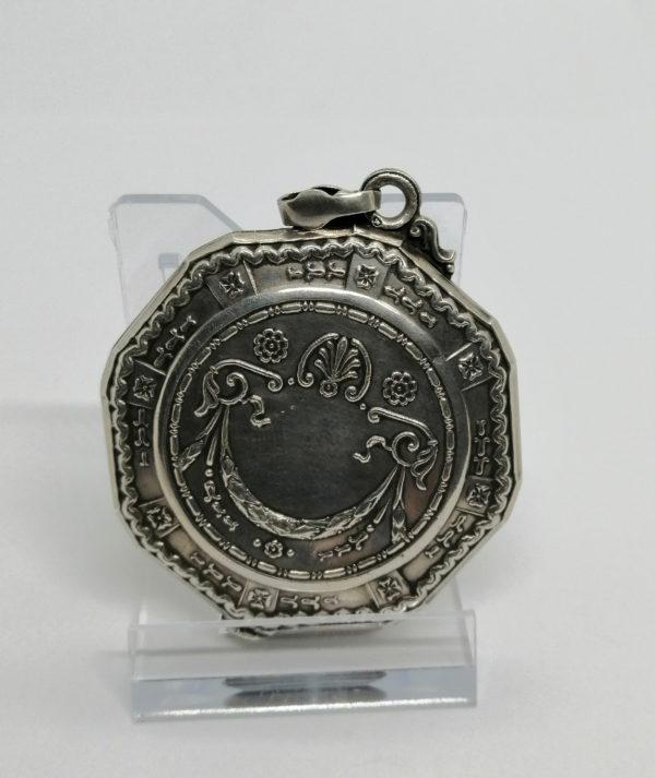 Miroir de poche et photo, argent, ouvragé de frises, 1920. – Image 2