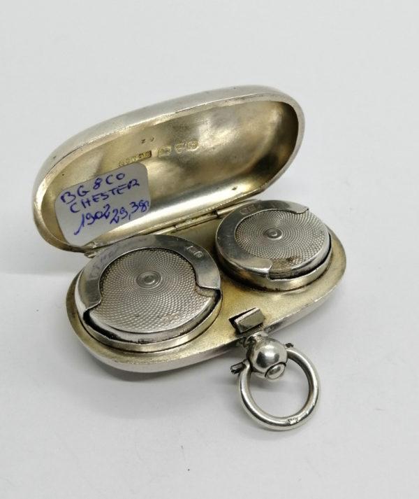 Porte-pièce de monnaies, en argent, avec décor de feuillages, Art Nouveau. – Image 4