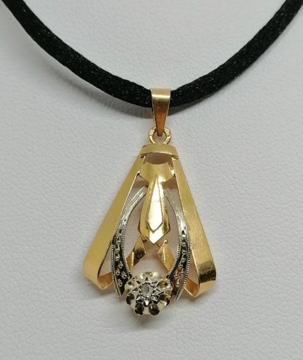 Demi-parure en or bicolore, forme géométrique, typique de l'époque Art Déco, 1925. (Copie) – Image 2