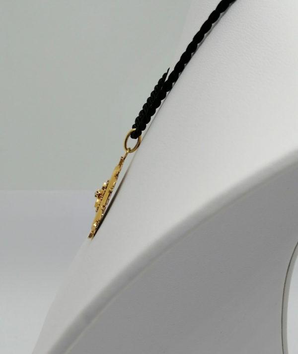 Pendentif en or rosé, ouvragé et au centre perle fine, 1920-30. – Image 3