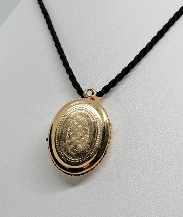 Pendentif/cassolette en or rosé, de forme ovale, perles fines et turquoise, 1900, Art Nouveau. – Image 6