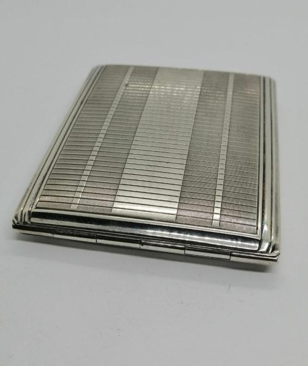 Boîte à cigarettes en argent, motif guilloché, Art Déco vers 1925-30. – Image 2
