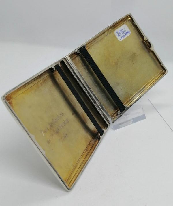 Boîte à cigarettes en argent, motif guilloché, Art Déco vers 1925-30. – Image 5
