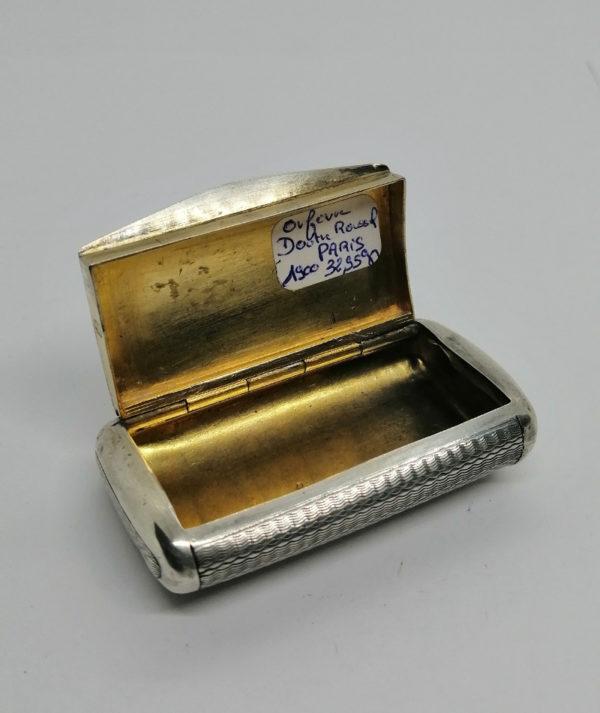 Boîte à tabac à priser en argent, décor guilloché, Orfèvre Doutre-Roussel Claude à Paris. – Image 4