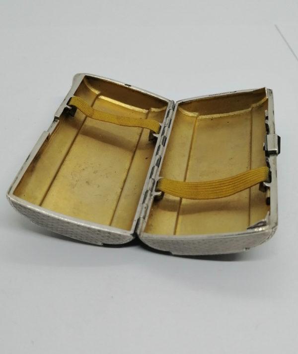 Boîte à cigarettes argent, en longueur totalement guilloché, Art Déco. – Image 4