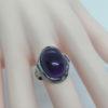 Bague argent, beau cabochon d'améthyste, 1940-50. – Image 4