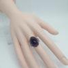 Bague argent, beau cabochon d'améthyste, 1940-50. – Image 5