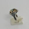 Bague argent, décor feuillage, et citrine ronde facettée, 1930-40. – Image 2