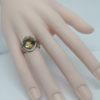 Bague argent, décor feuillage, et citrine ronde facettée, 1930-40. – Image 5