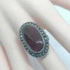 Bague argent, gros cabochon de cornaline et entourage de marcasites, 1925. – Image 4