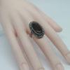 Bague argent, gros cabochon de cornaline et entourage de marcasites, 1925. – Image 5