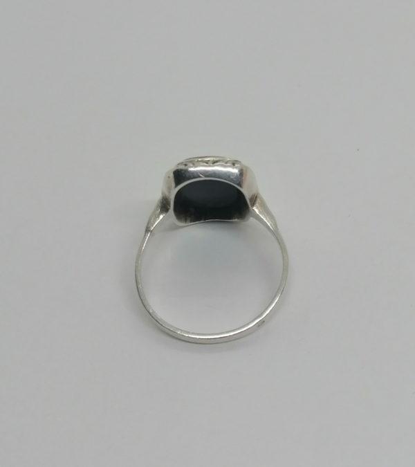 Bague argent, petite frise décorative et jaspe sanguin, 1920. – Image 3