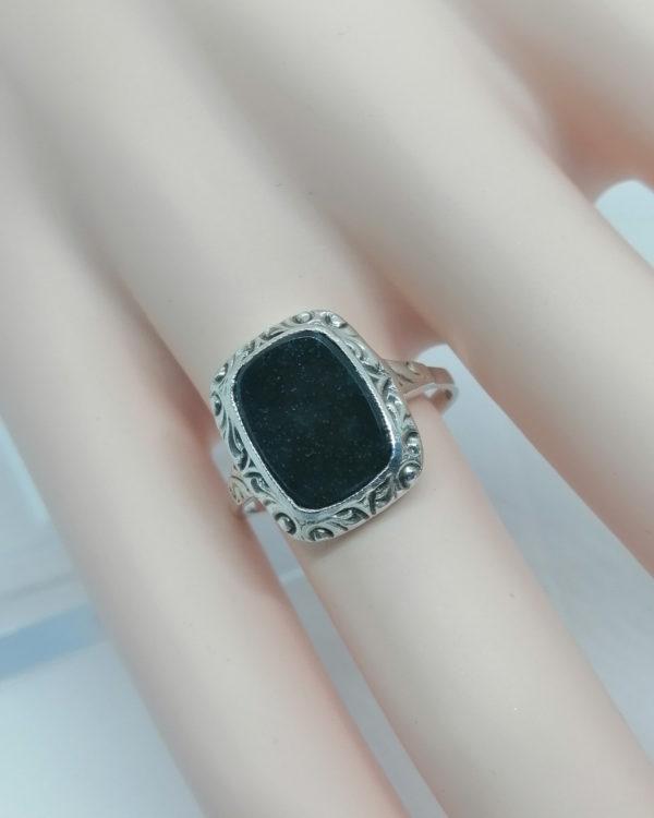 Bague argent, petite frise décorative et jaspe sanguin, 1920. – Image 4