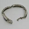 Bracelet argent, maillon long ajouré et émaillé bleu, Italie vers 1960. – Image 4