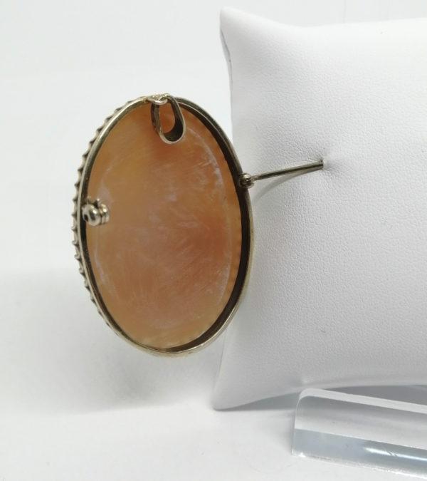 Broche/pendentif argent /vermeil, camée avec scène à l'antique et angelots, vers 1920. – Image 3