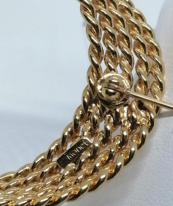 Broche en plaqué or, avec fils torsadés, signé Monet. – Image 4
