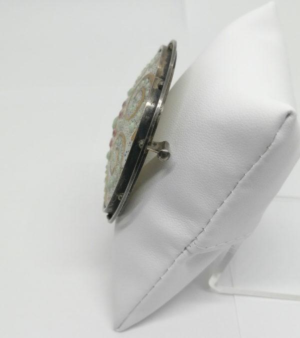 Broche monture argent et porcelaine de Limoges. – Image 3
