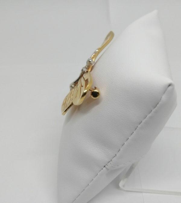 Broche en plaqué or , femme papillon, Art Nouveau. – Image 2