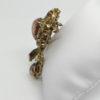 Broche strass façon opale et couleur jaune avec pampilles, – Image 2