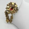 Broche strass façon opale et couleur jaune avec pampilles, – Image 3