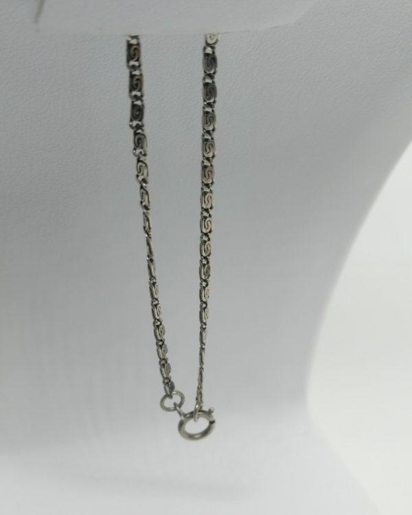 Collier argent, pavage marcasites et lapis-lazuli de forme géométrique, Art Déco. – Image 5